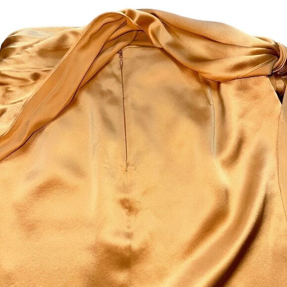 Michelle Mason Mini Sash Skirt Silk Orange Draped Front Size 2 - Picture 5 of 10